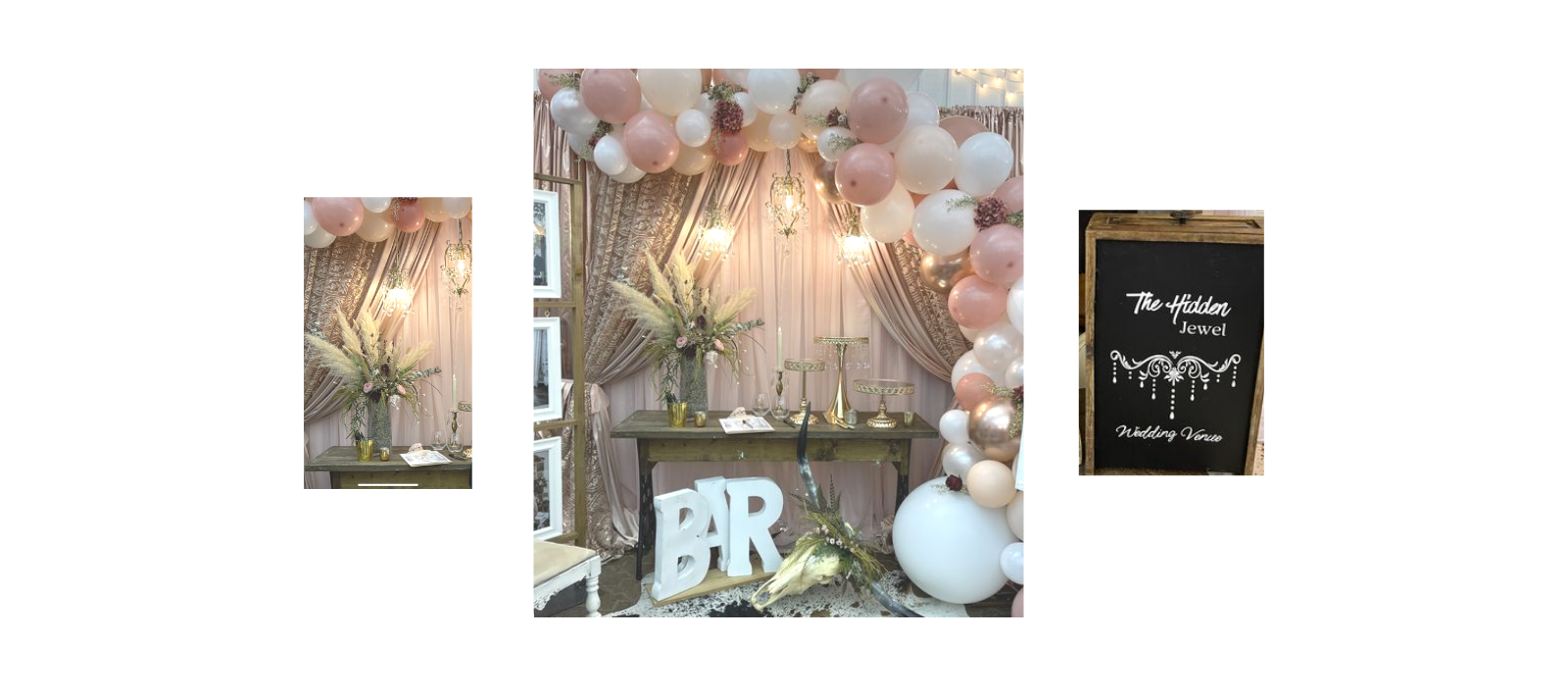 collage of wedding and event rentals