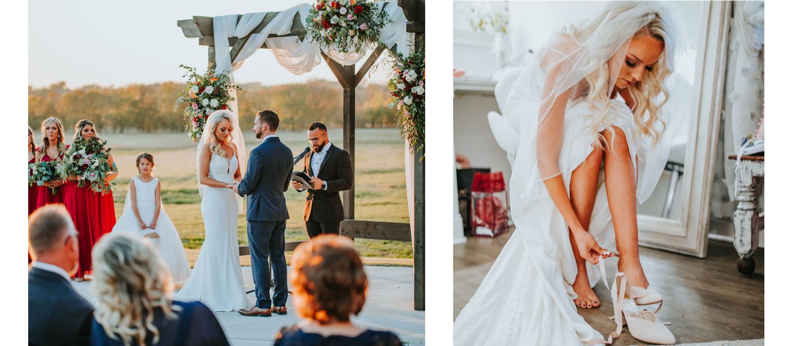 beautiful bride and reception hall